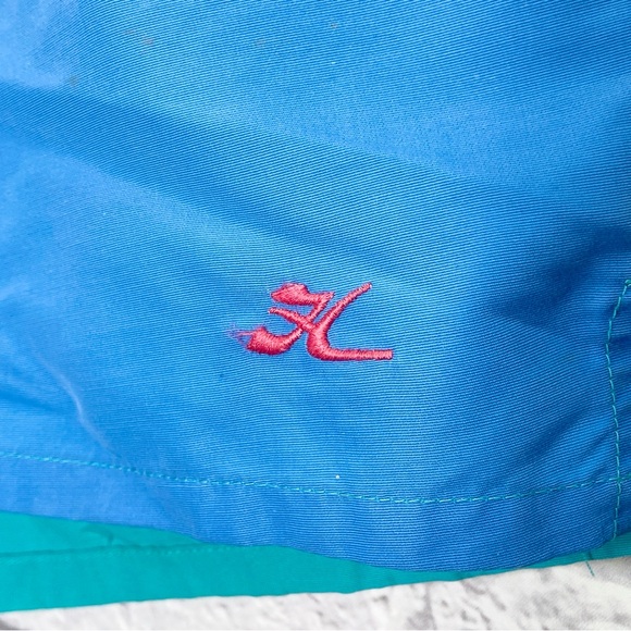 VTG Hobie Mens Retro Swim Trunks Size M Colorblock Pastel Rainbow Old School - Picture 2 of 9